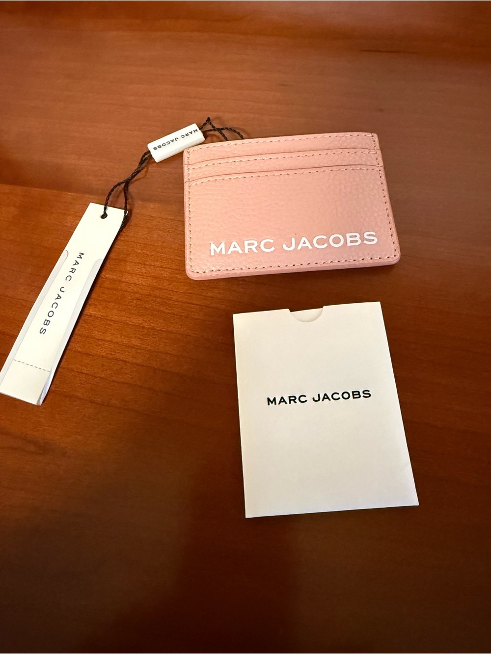 Marc Jacobs Pink Leather Logo Card Holder – New With Tags
